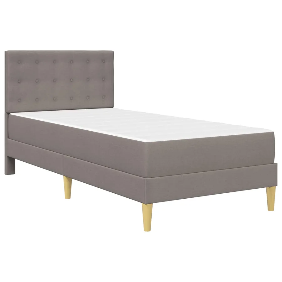 Cadre de lit avec matelas Taupe 90 x 200 cm Tissu - 3