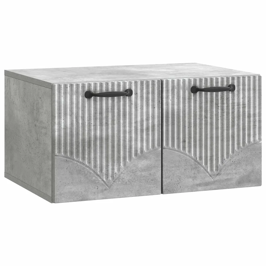 Meuble TV mural Gris béton 59,5 x 41 x 30 cm Bois d'ingénierie - 2