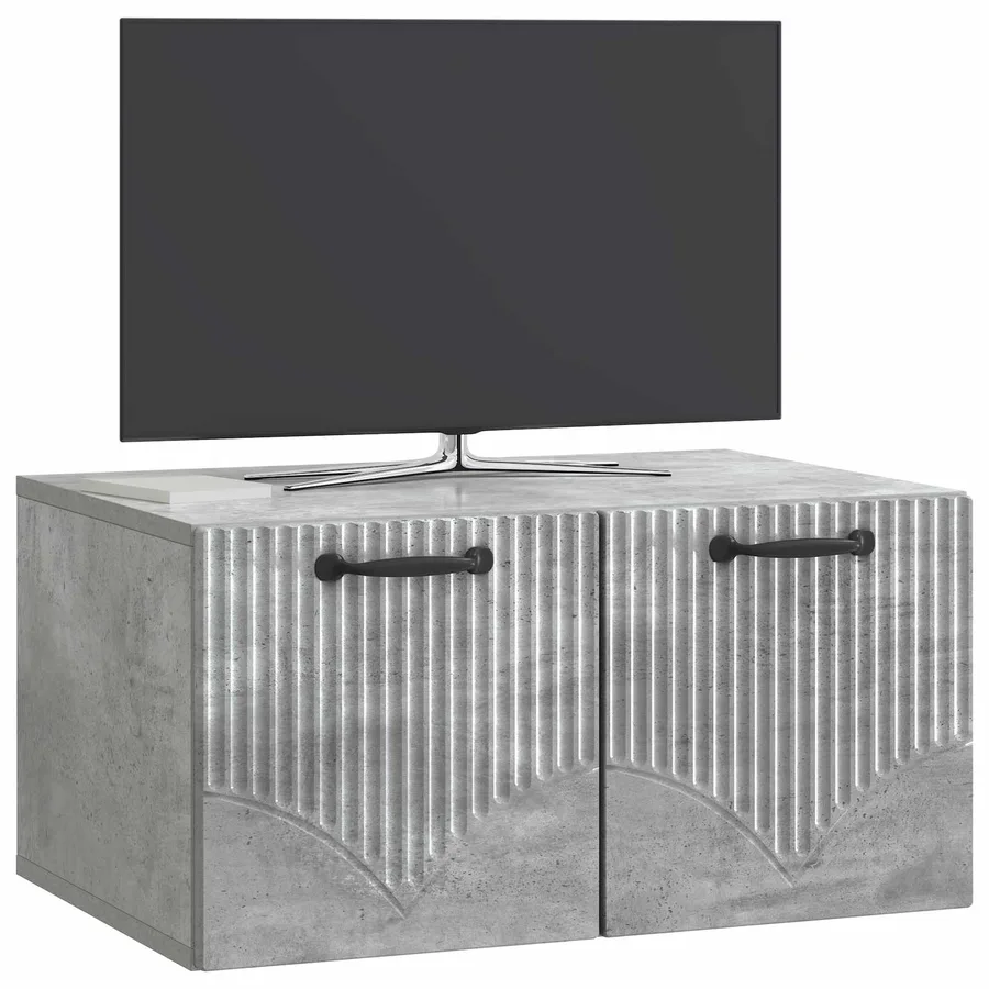 Meuble TV mural Gris béton 59,5 x 41 x 30 cm Bois d'ingénierie - 3