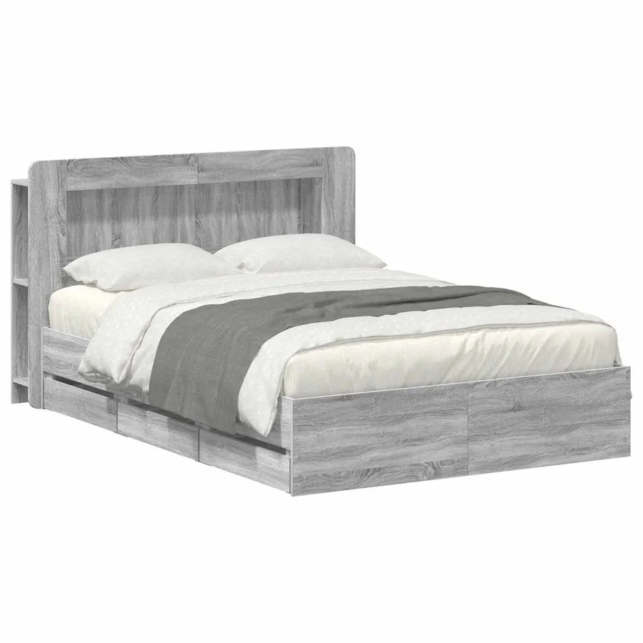 Cadre de lit avec rangement Sonoma gris 160 x 200 cm - 2