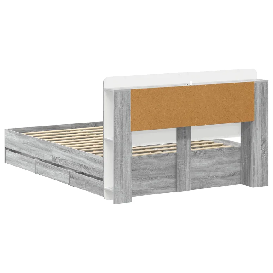 Cadre de lit avec rangement Sonoma gris 160 x 200 cm - 6