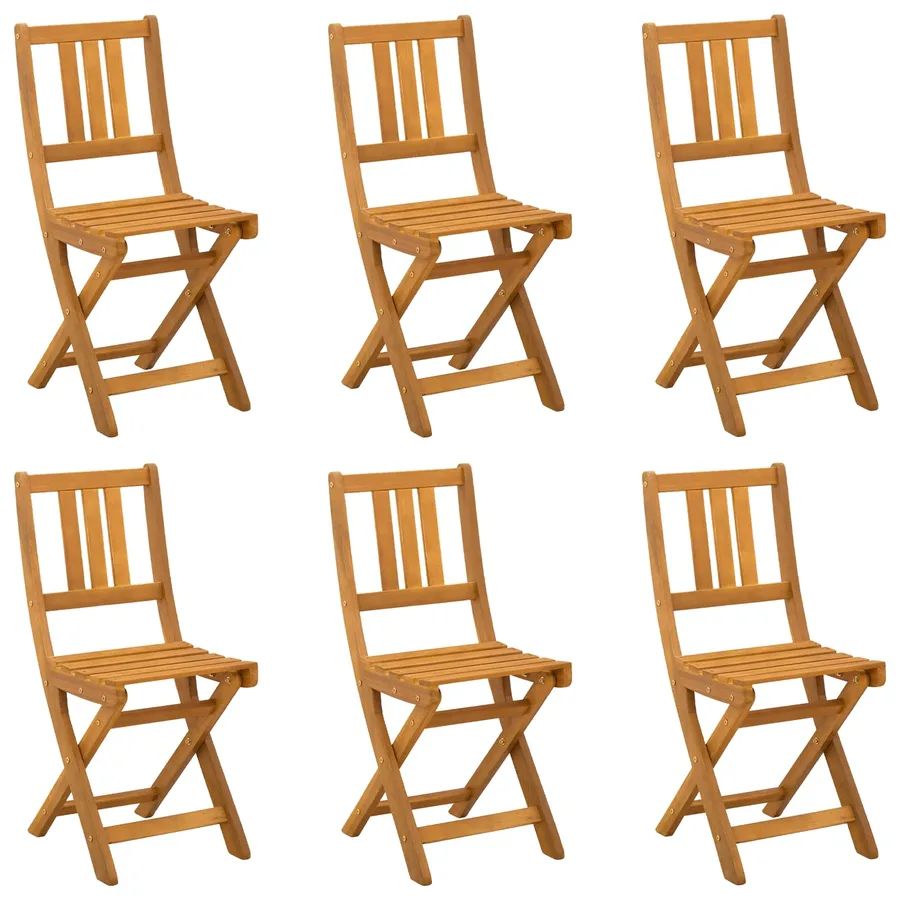 Chaises de bistrot d'extérieur 6 pcs Naturel - 2