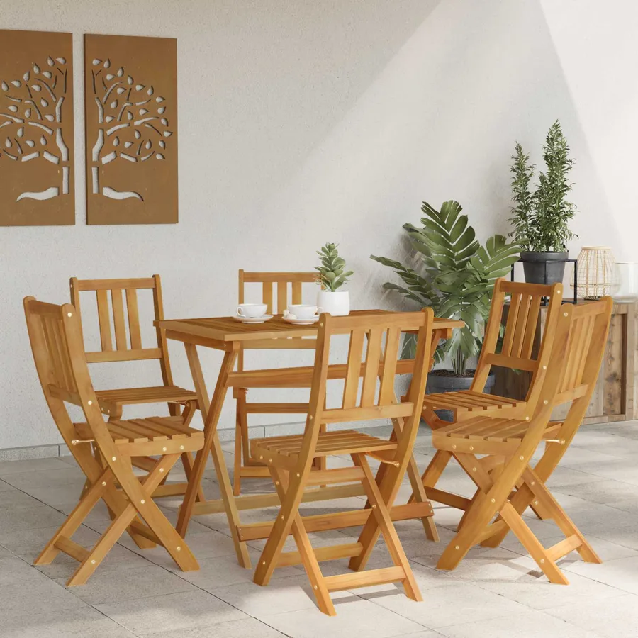 Chaises de bistrot d'extérieur 6 pcs Naturel - 3