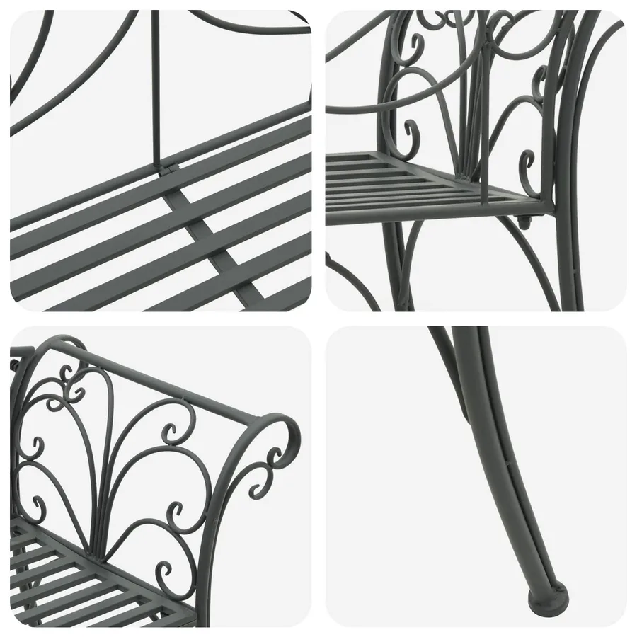 Banc de jardin 2-Nombre de places 130 x 47 x 90 cm Acier - 6