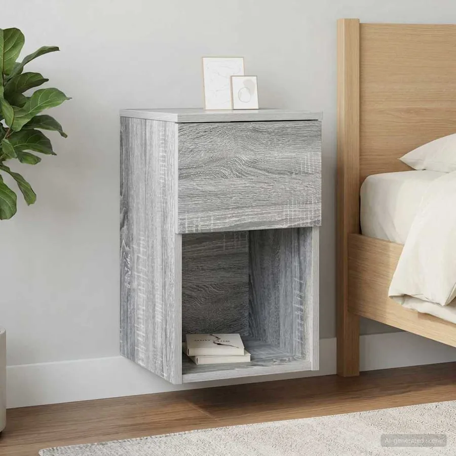 Armoire de lit Sonoma gris 29 x 31,5 x 49 cm Bois d'ingénierie - 4
