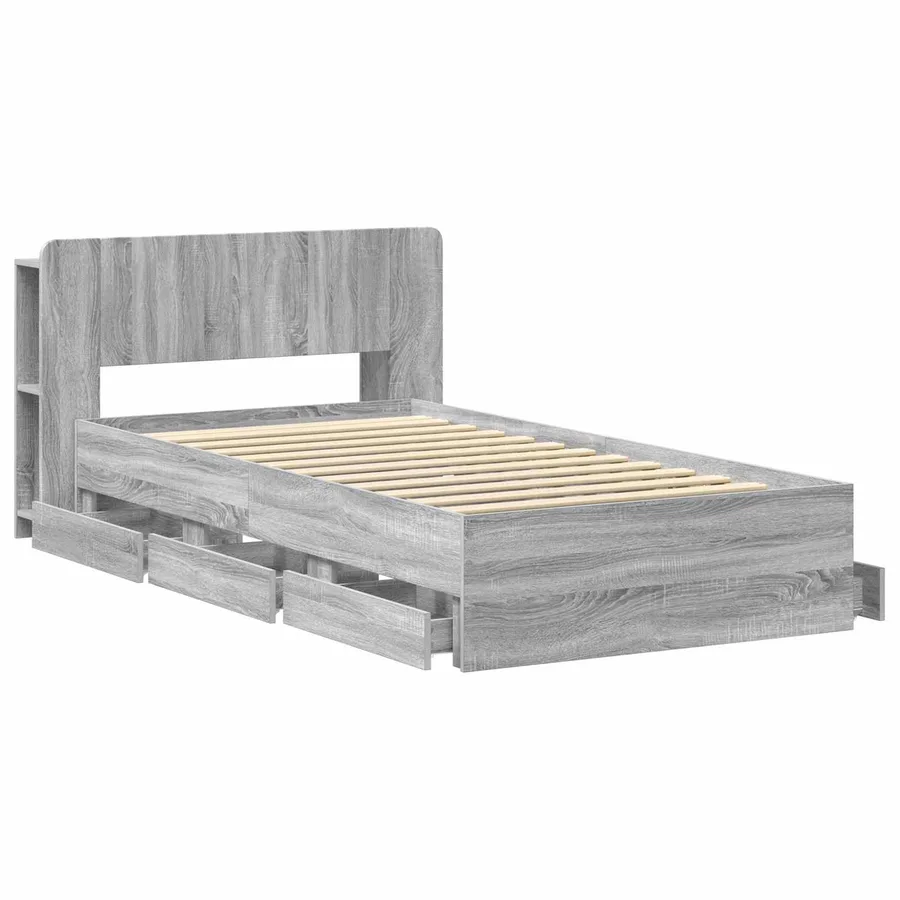 Cadre de lit avec rangement Sonoma gris 80 x 200 cm - 4