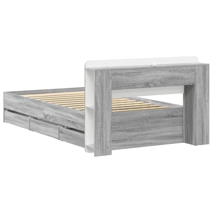Cadre de lit avec rangement Sonoma gris 80 x 200 cm - 6