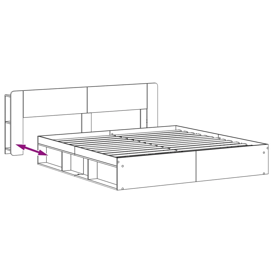 Cadre de lit avec rangement Sonoma gris 200 x 200 cm - 9