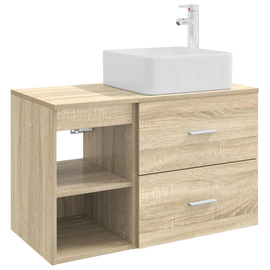 Ensemble de mobilier de salle de bain 2 pcs Chêne Sonoma - 2