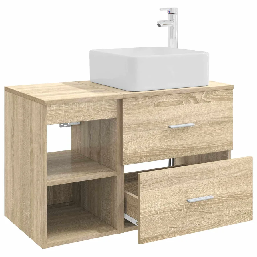Ensemble de mobilier de salle de bain 2 pcs Chêne Sonoma - 4