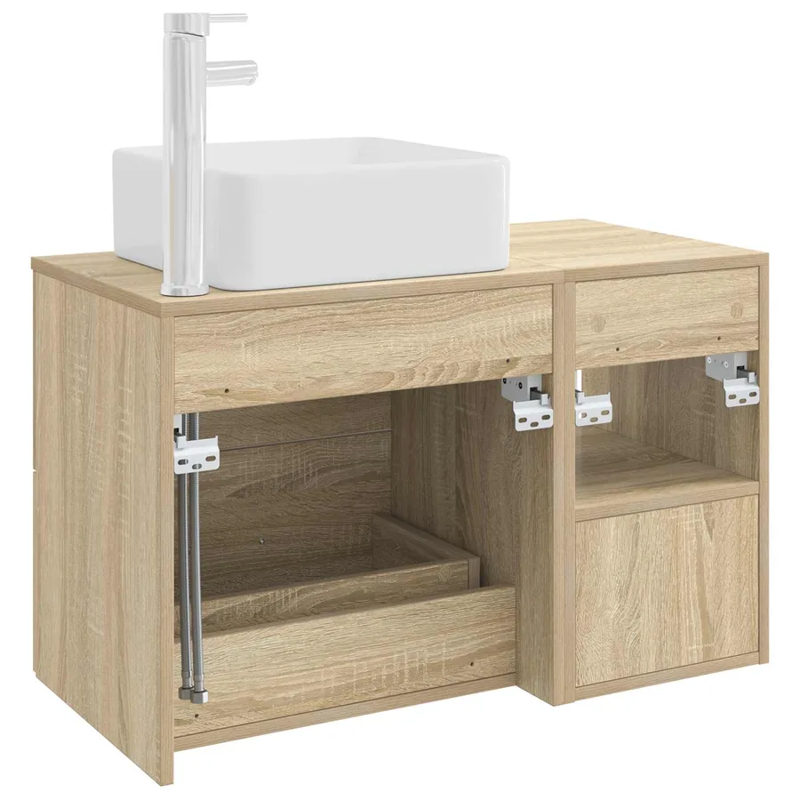 Ensemble de mobilier de salle de bain 2 pcs Chêne Sonoma - 6