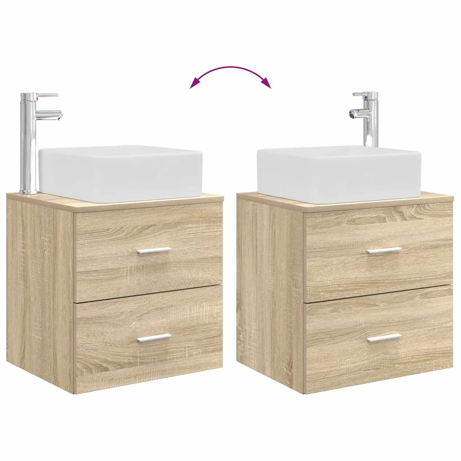 Ensemble de mobilier de salle de bain 2 pcs Chêne Sonoma - 9