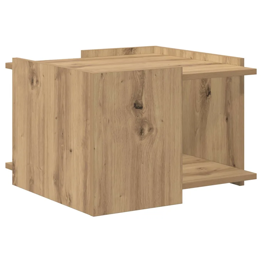 Table basse Chêne artisanal 50,5 x 50 x 33 cm Bois d'ingénierie - 2