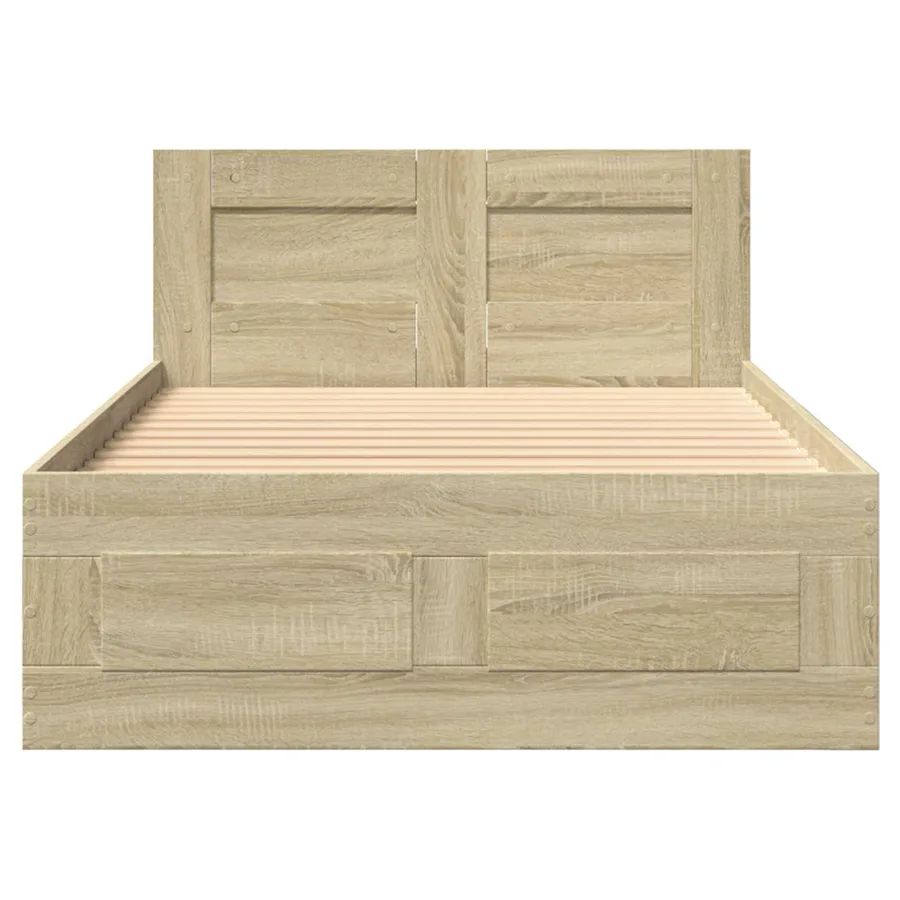 Cadre de lit avec tiroir 2 pc Chêne Sonoma Bois d'ingénierie - 5