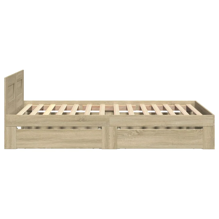 Cadre de lit avec tiroir 2 pc Chêne Sonoma Bois d'ingénierie - 6