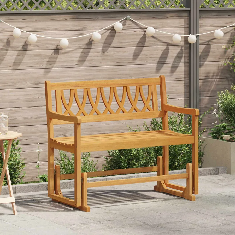 Banc à bascule de jardin Naturel 110 x 59 x 97 cm
