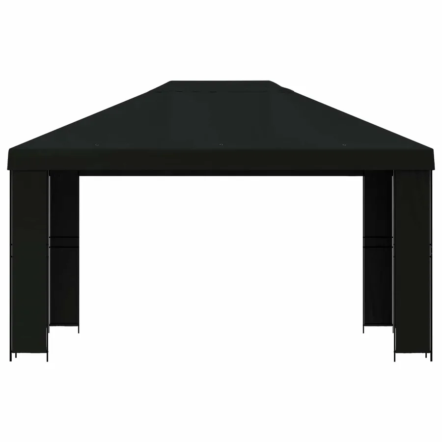 Pavillon 4 × 3 m Noir Polyester et Acier 190 gsm - 3
