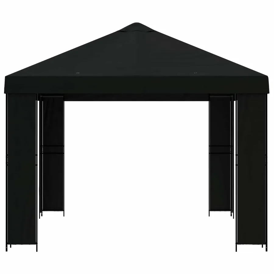 Pavillon 4 × 3 m Noir Polyester et Acier 190 gsm - 4