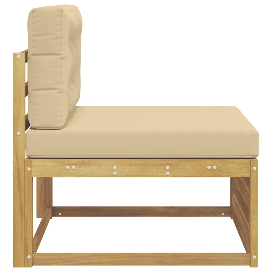 Sofa de milieu extérieur Bois d'Acacia Massif Blanc - 4