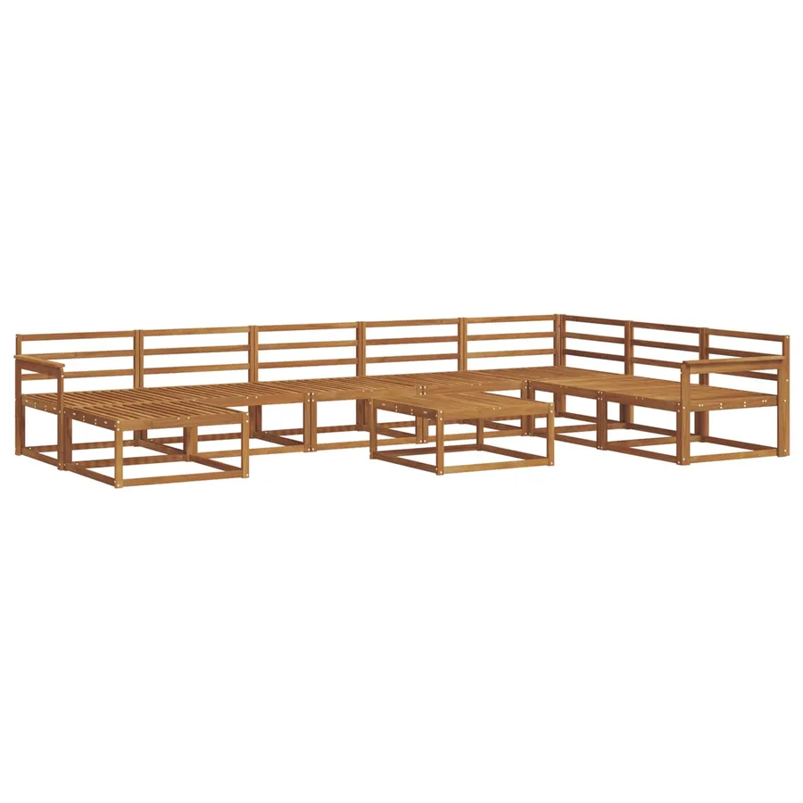 Ensemble de canapés d'extérieur 9 pcs Naturel - 2