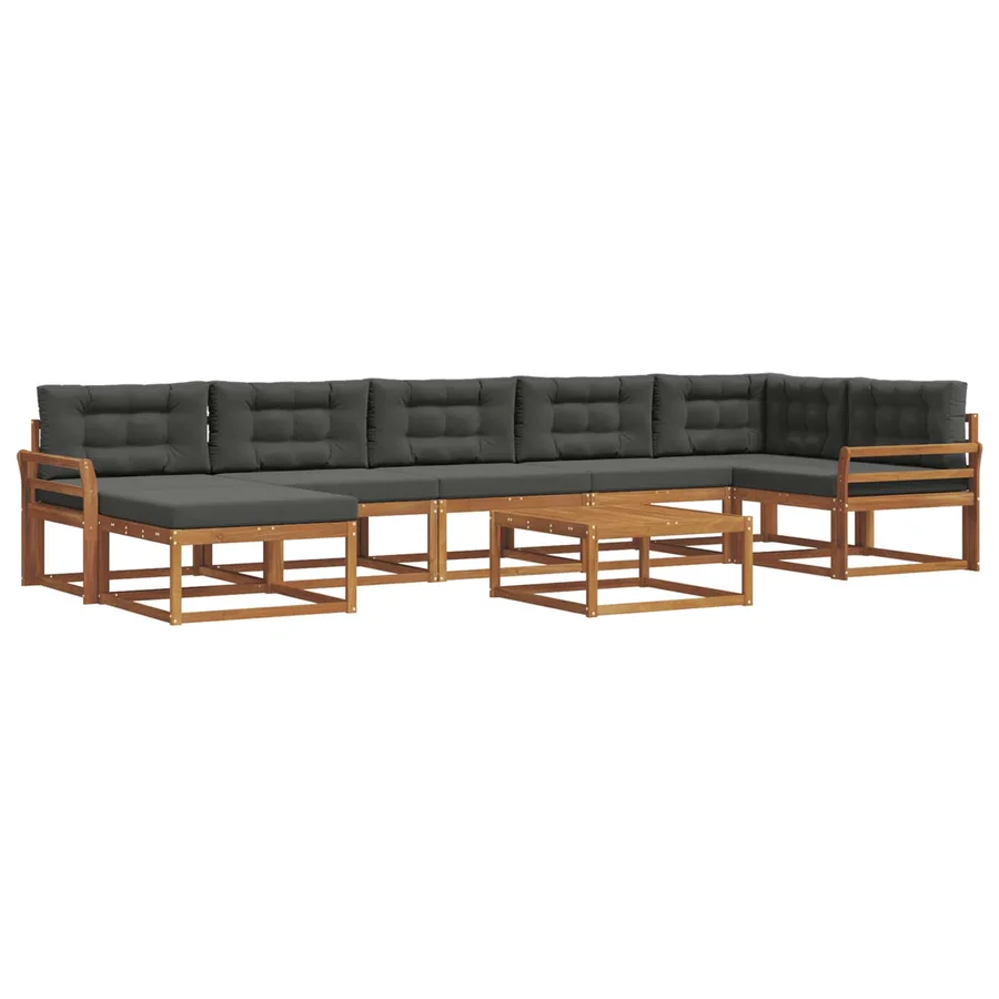 Ensemble de canapés d'extérieur 8 pcs Naturel et Anthracite - 2