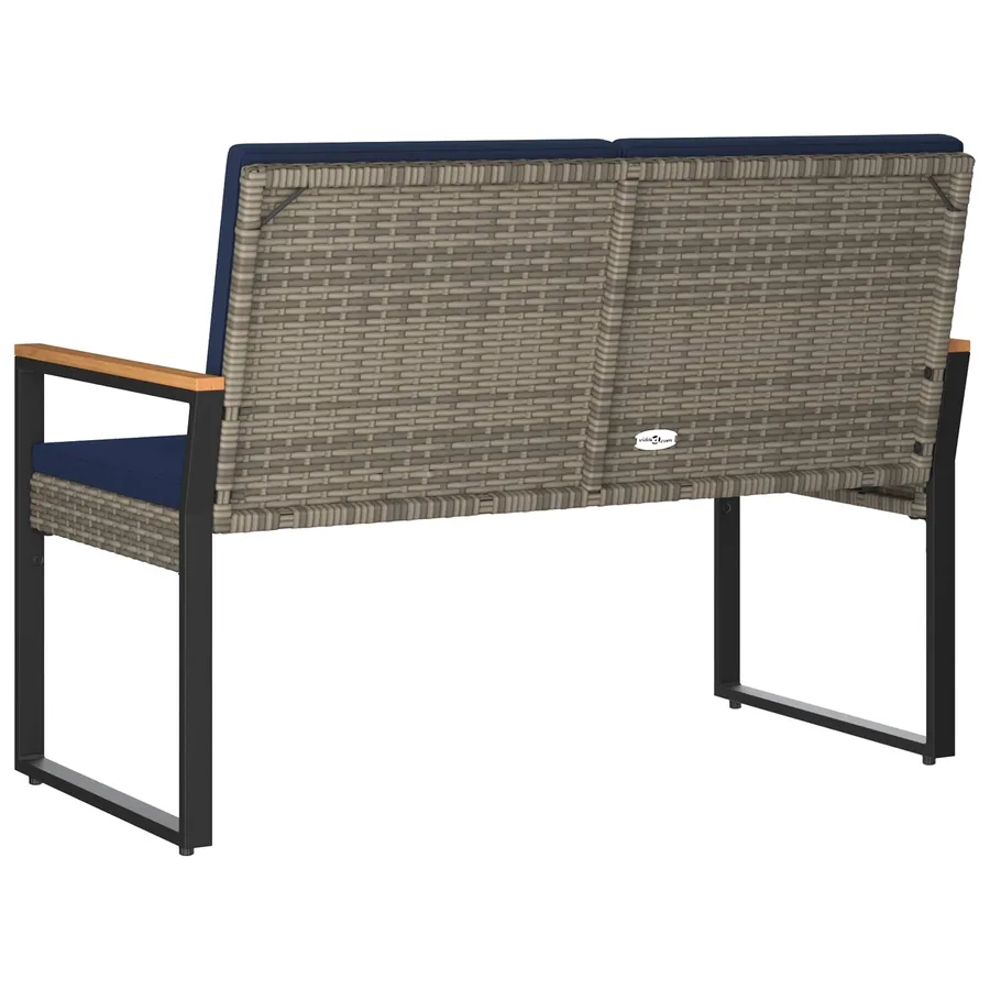 Banc extérieur Gris et bleu marine 107 x 61 x 80 cm polyrotin - 7