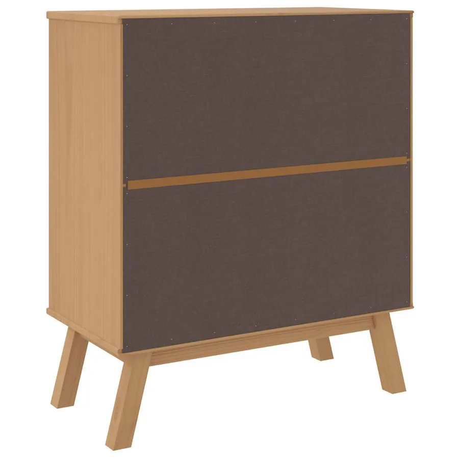 Armoire à tiroirs OLDEN blanc et marron bois de pin solide - 9