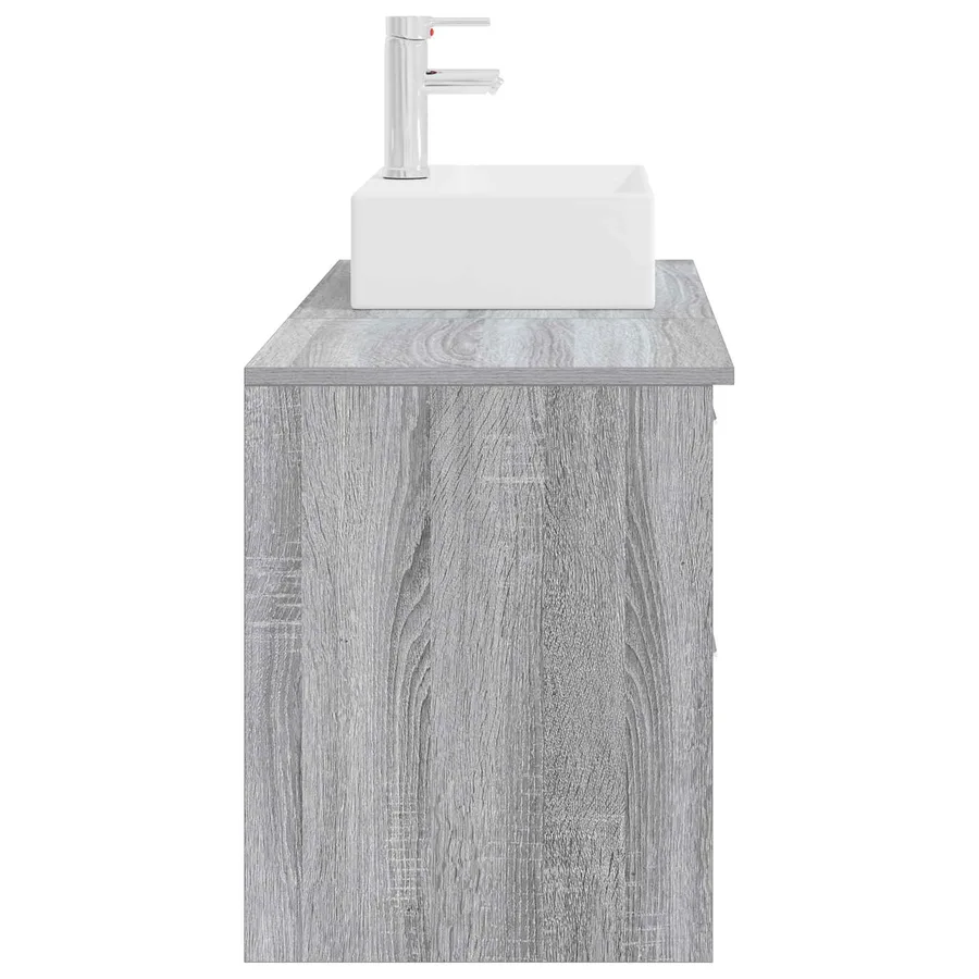 Ensemble de mobilier de salle de bain 2 pcs Sonoma gris - 5
