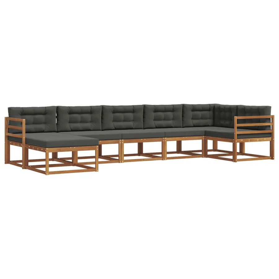 Ensemble de canapés d'extérieur 7 pcs Naturel et Anthracite - 2