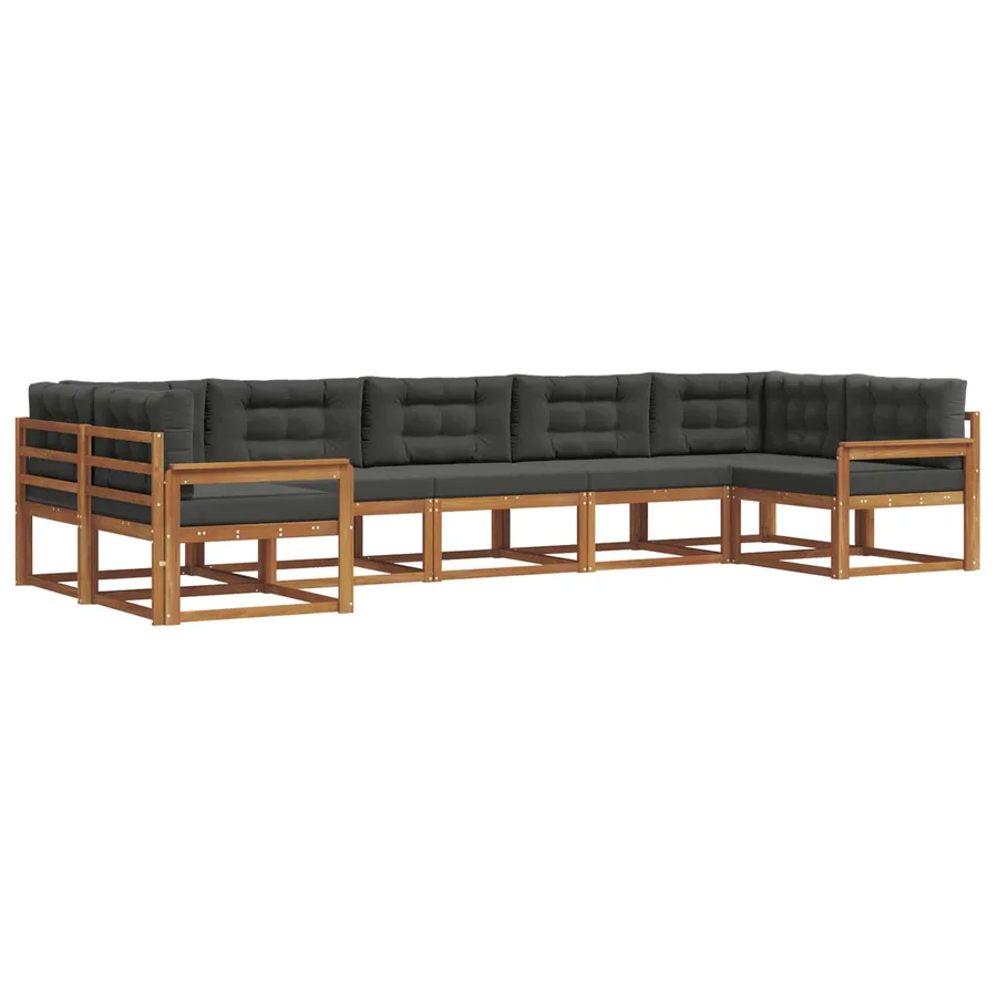 Ensemble de canapés d'extérieur 7 pcs Naturel et Anthracite - 2