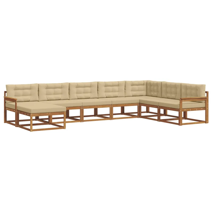 Ensemble de canapés d'extérieur 8 pcs Naturel et Beige - 2