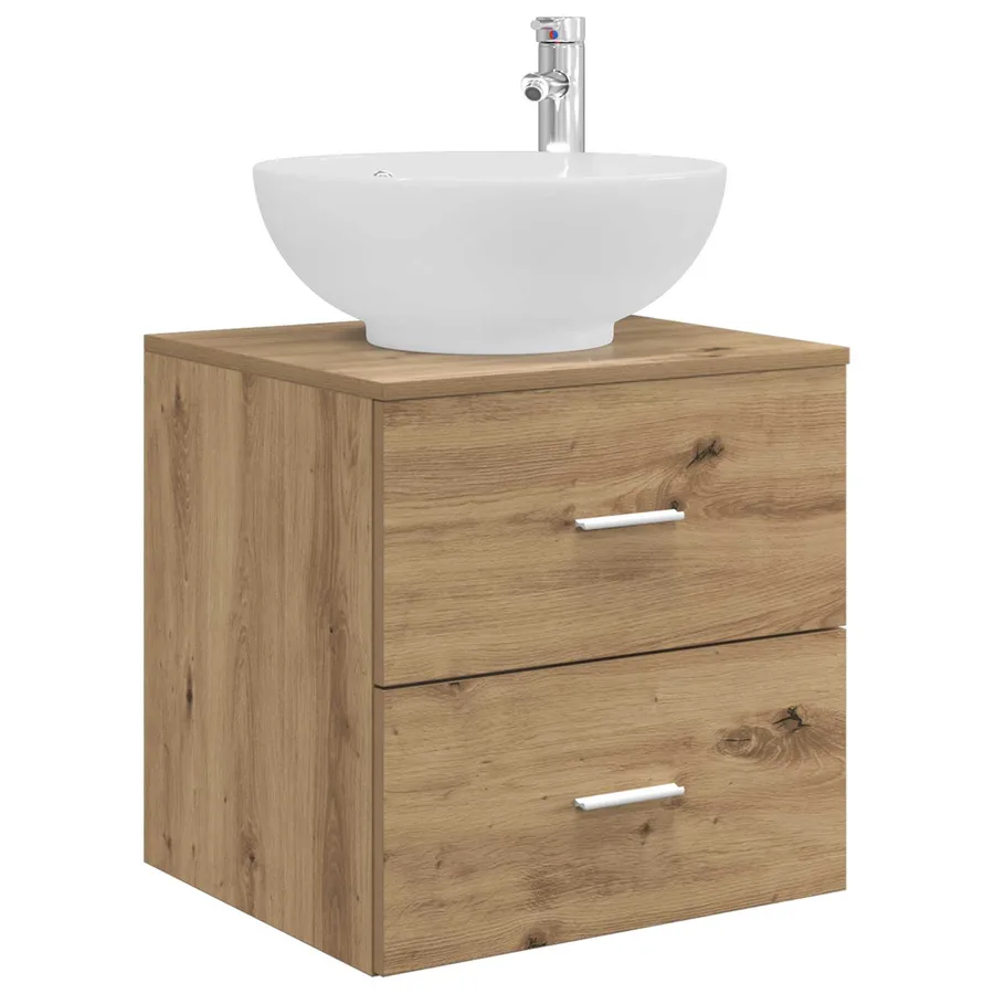 Vanité de lavabo mural Chêne artisanal 49,5 x 44,5 x 66,5 cm - 2