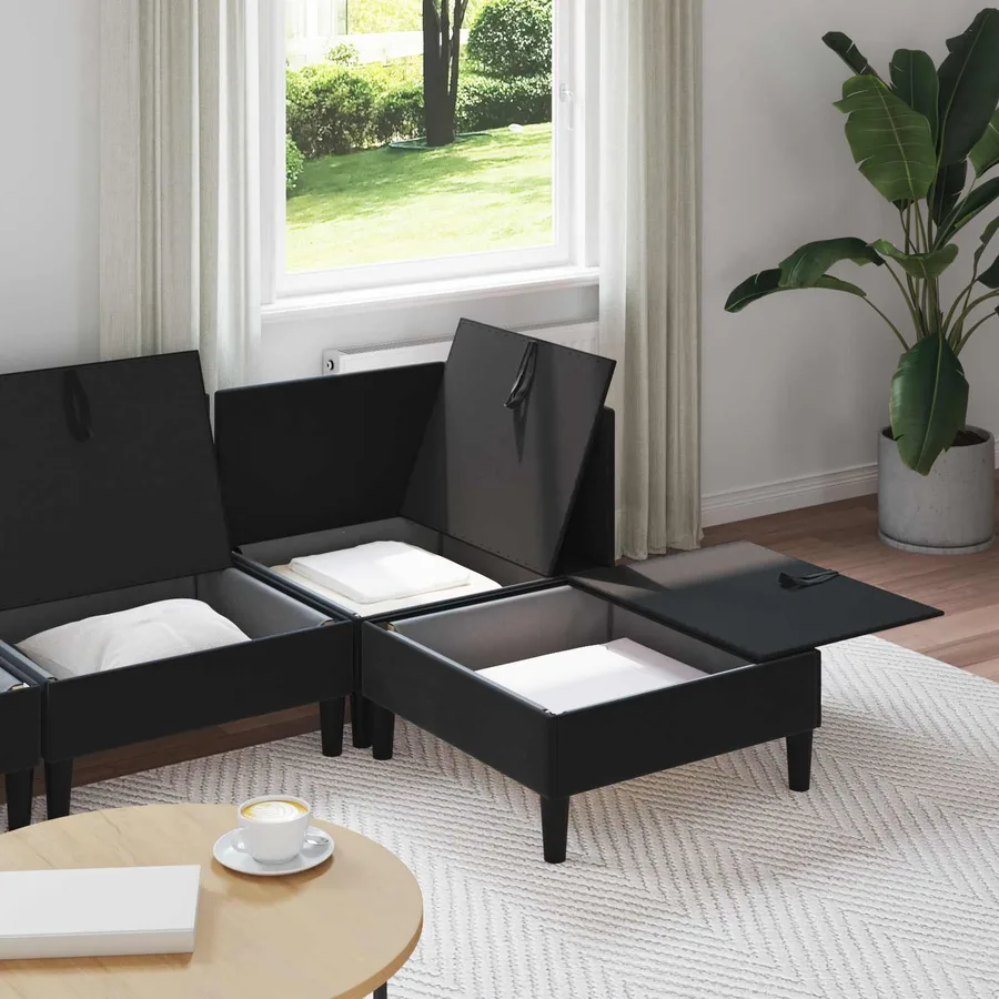 Ensemble de meubles pour le salon 4 pcs Noir Velours - 3