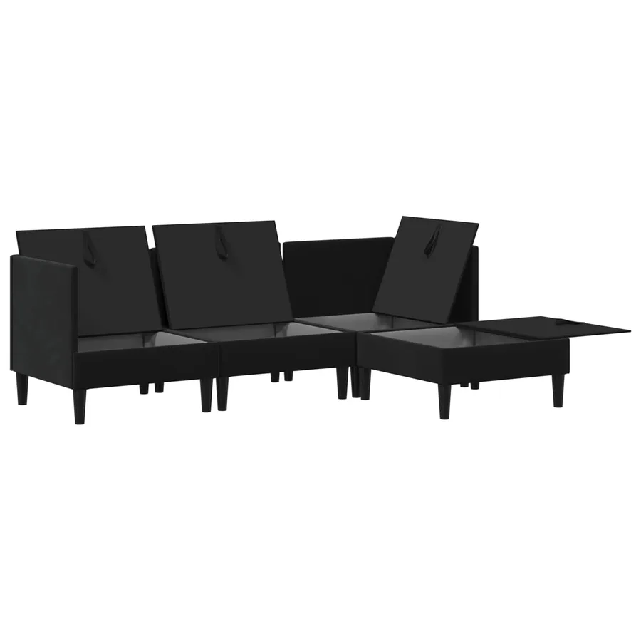 Ensemble de meubles pour le salon 4 pcs Noir Velours - 4