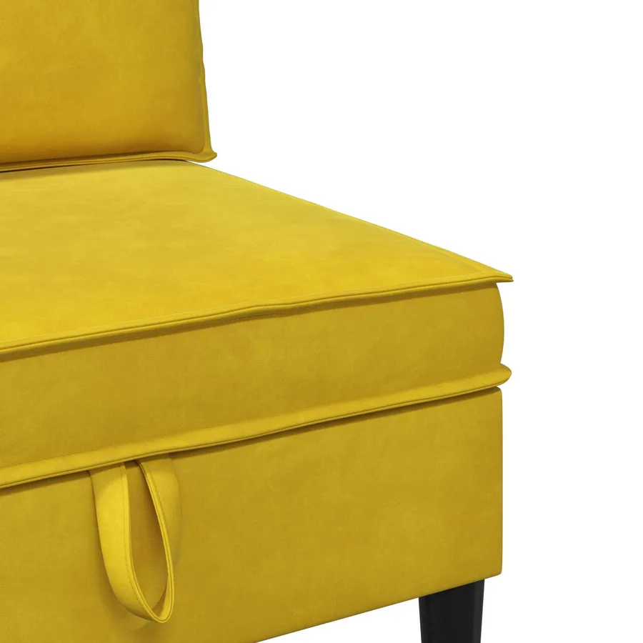 Ensemble de meubles pour le salon 4 pcs Jaune Velours - 9