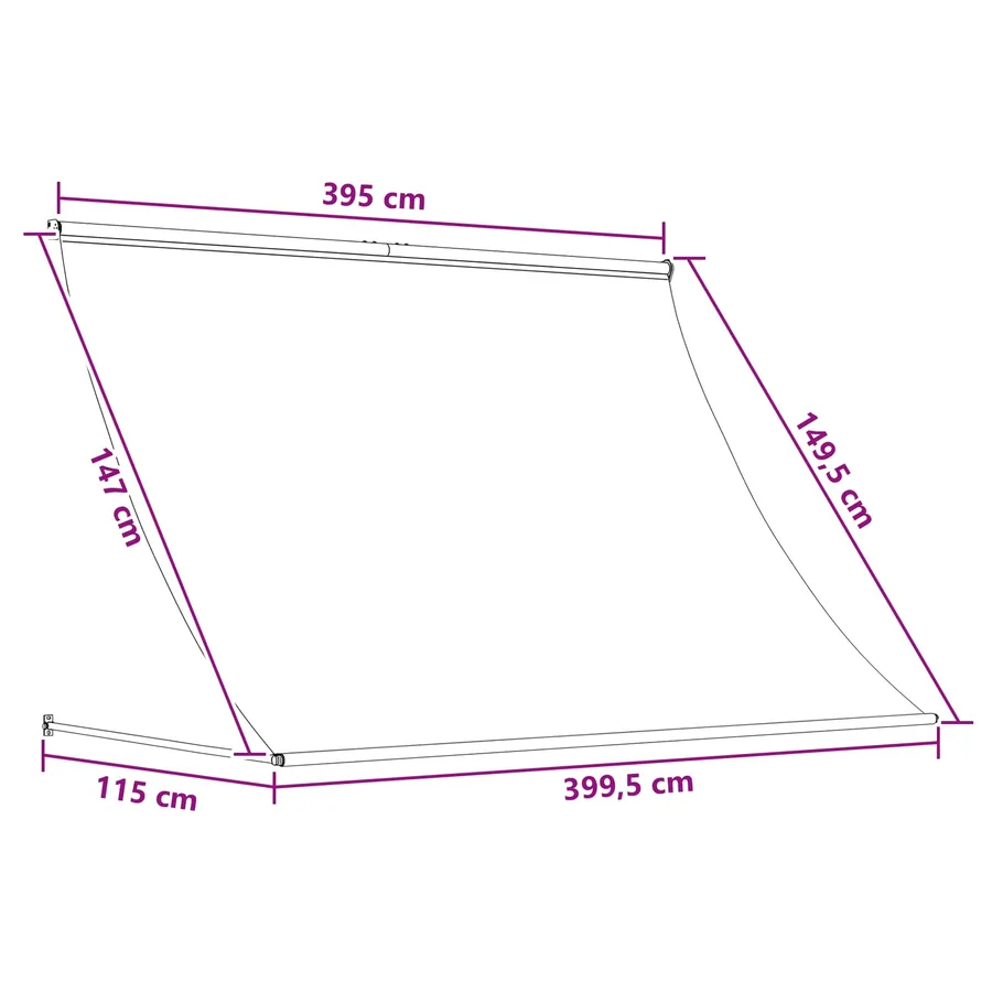 Auvent Gris clair 400 x 150 cm - 7