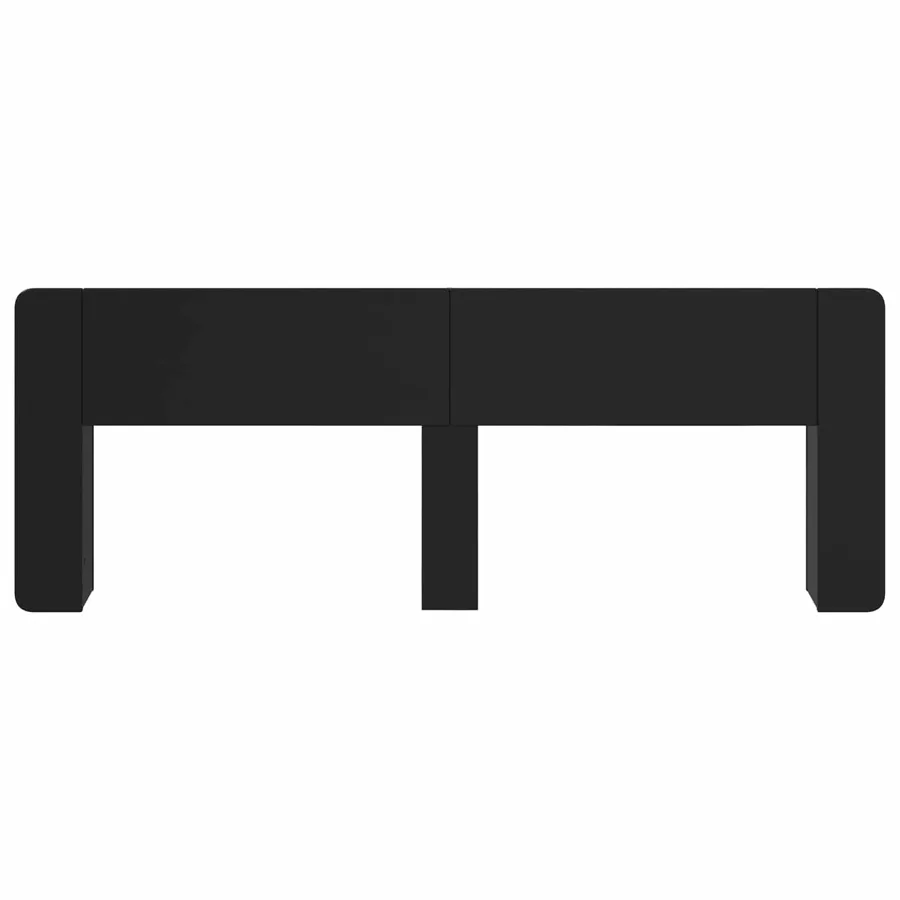 Cabinet de Tête de Lit avec stockage Noir Bois d'ingénierie - 5