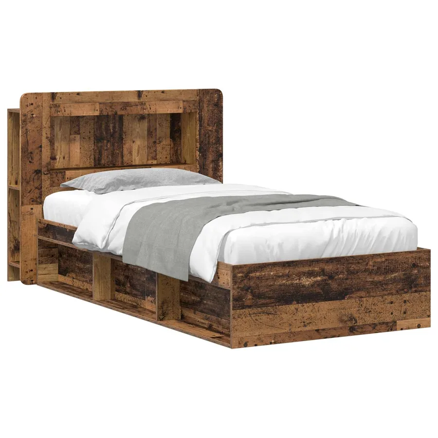 Cadre de lit avec rangement Bois ancien 90 x 200 cm - 2