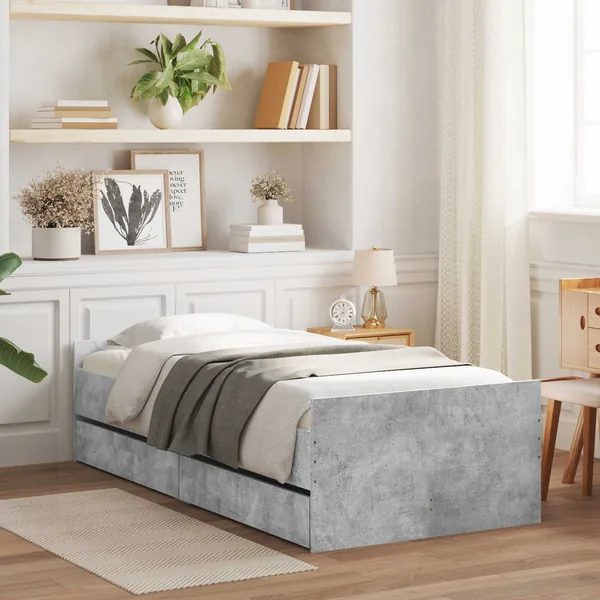 Cadre de lit avec rangement Sonoma gris 80 x 200 cm