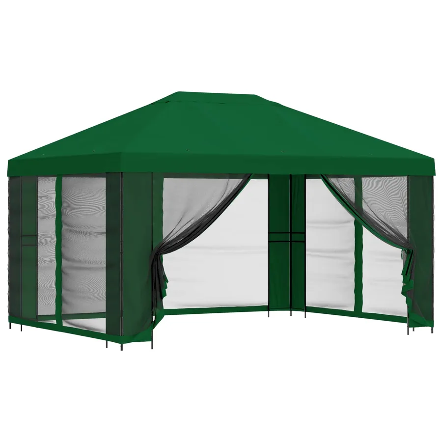 Abri de jardin avec parois 4 × 3 m Vert Polyester et Acier - 2