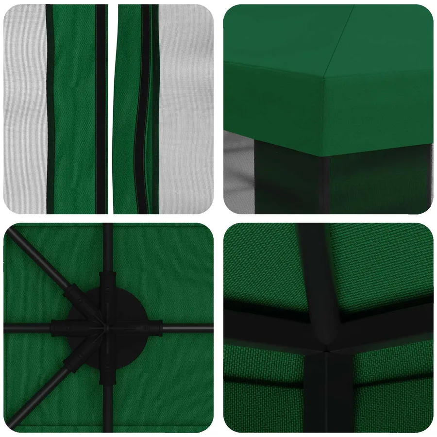 Abri de jardin avec parois 4 × 3 m Vert Polyester et Acier - 7