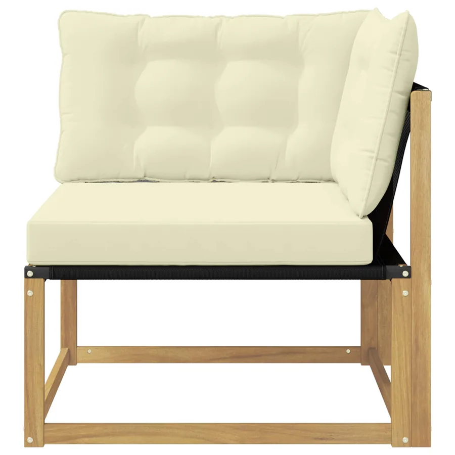 Canapé d'angle extérieur Bois d'acacia massif et Textilène - 4