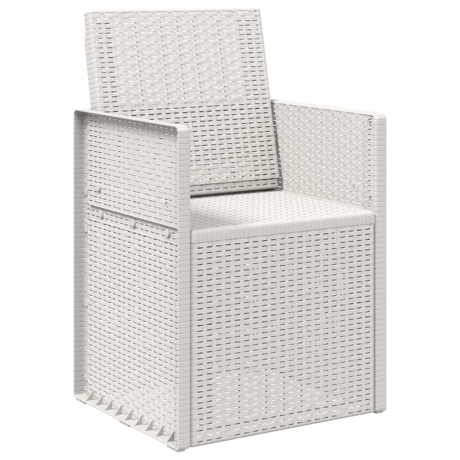 Chaises de jardin salle à manger 2 pcs Blanc PP - 4
