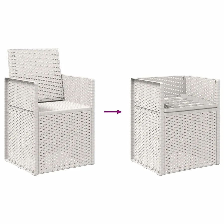Chaises de jardin salle à manger 2 pcs Blanc PP - 9