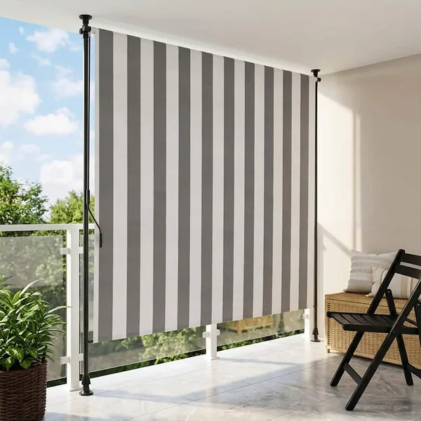 Store Roulant Extérieur Anthracite et blanc 120 x 270 cm