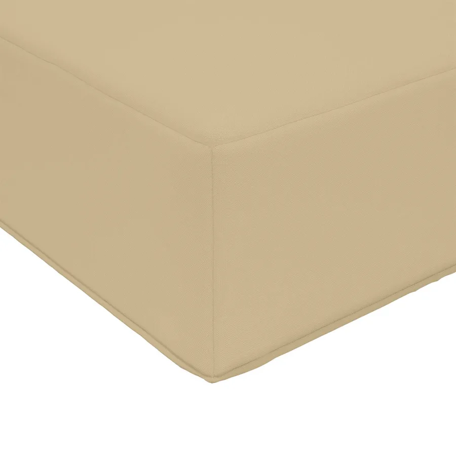 Pouf d'Extérieur Bois d'acacia massif et Textilène Blanc - 6