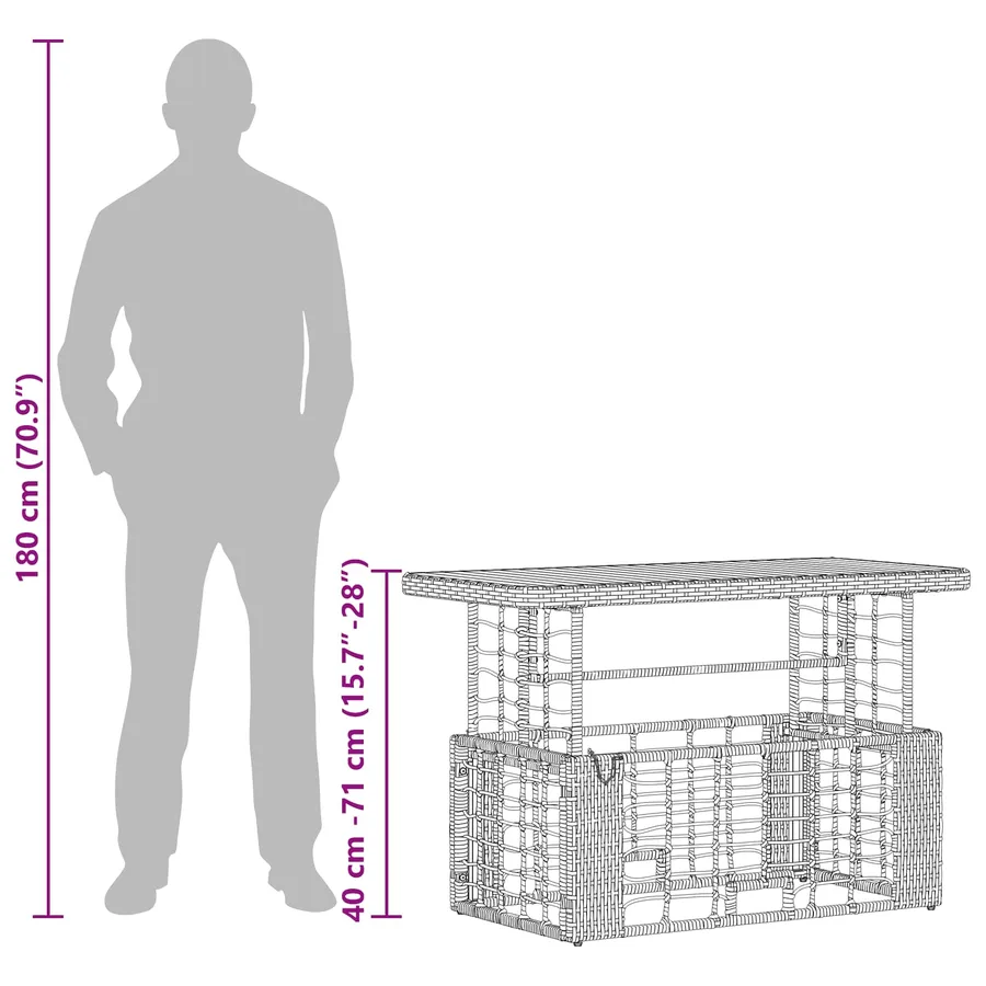 Ensemble de salle à manger pour jardin 4 pcs Noir et gris - 13