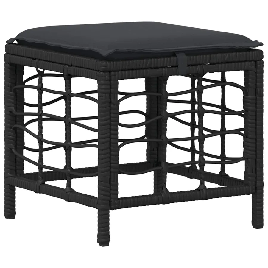 Ensemble de salle à manger pour jardin 4 pcs Noir et gris - 5