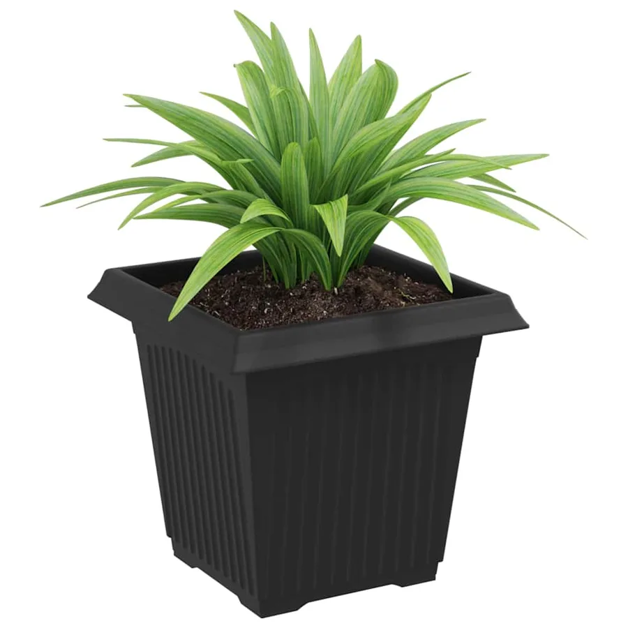 Pot de Fleurs Carré 24 pcs Noir 16 x 16 x 14 cm Plastique - 3