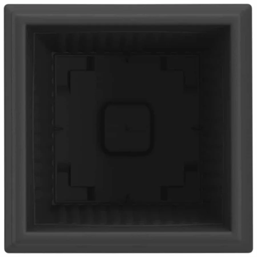 Pot de Fleurs Carré 24 pcs Noir 16 x 16 x 14 cm Plastique - 7